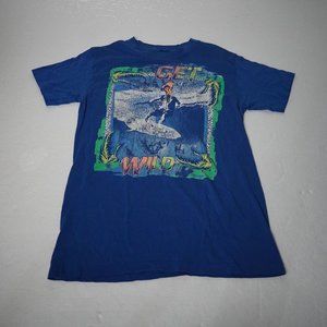 Vintage '90s Get Wild Surf Graphic Tee - Blue Single Stitched - Men's Size L